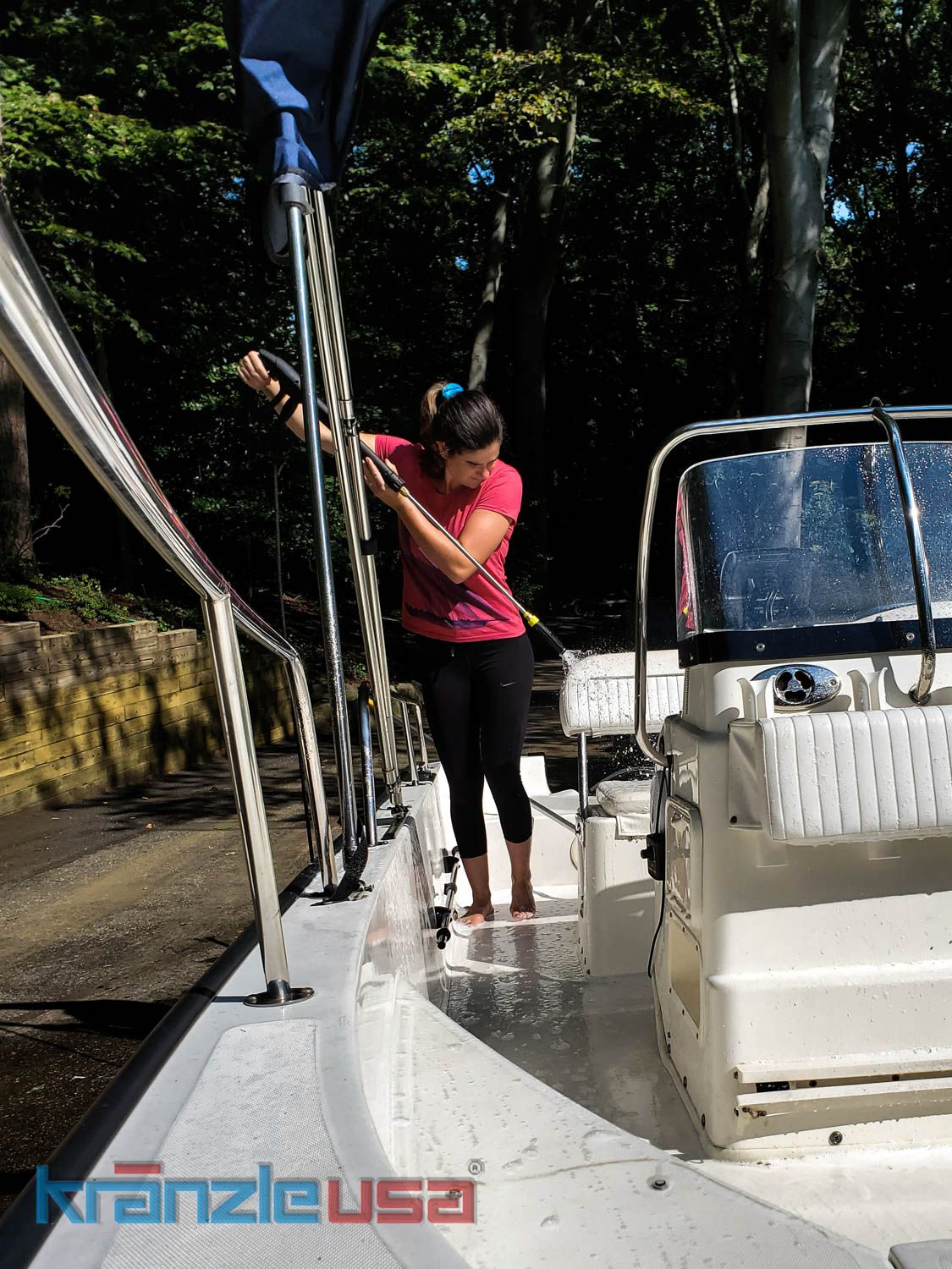 Annapolis boat cleaning with a Kranzle pressure washer 5