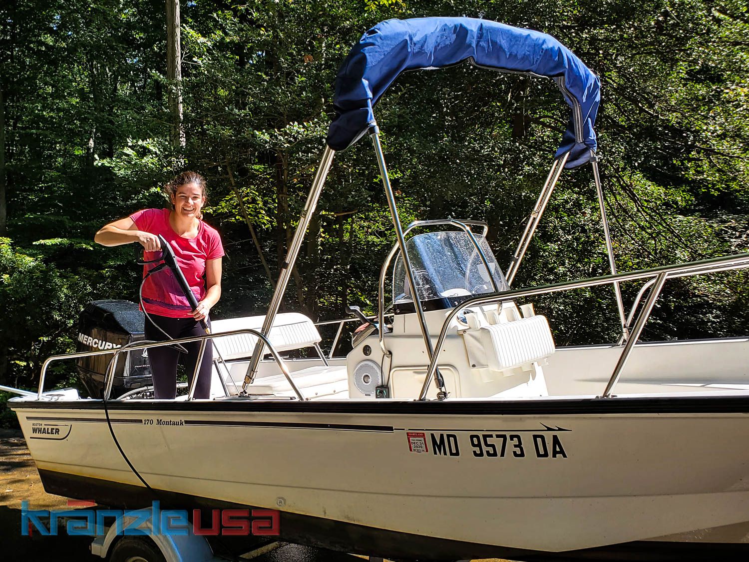 Annapolis boat cleaning with a Kranzle pressure washer 1